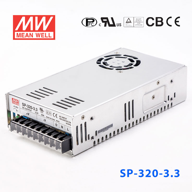 SP-320-3.3 SP-320-3.3 320W 3.3V60A 单路输出带PFC功能CCC认证明纬开关电源
