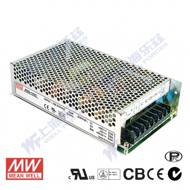 ADD-155C ADD-155C 155W 54V2.5A +5V3A 双路输出带浮充电明纬不间断安防电源
