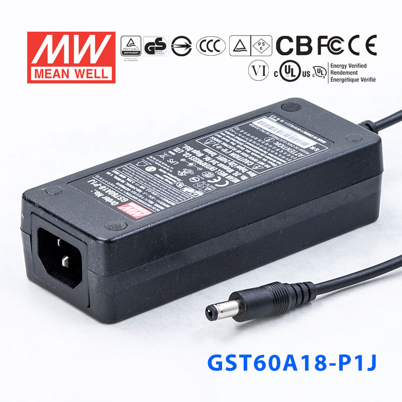 GST60A18-P1J GST60A18-P1J 60W 18V3.33A高效能低空载损耗绿色节能桌上型适配器