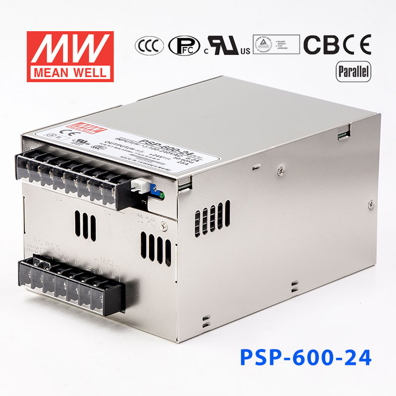 PSP-600-24 PSP-600-24 600W 24V 25A 单路输出带功率因素校正可并联明纬开关电源