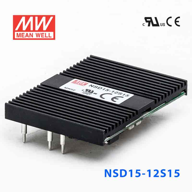 NSD15-12S15 NSD15-12S15 15W 9.4~36V 输入 15V 稳压输出板上安装型明纬DC-DC变换电源