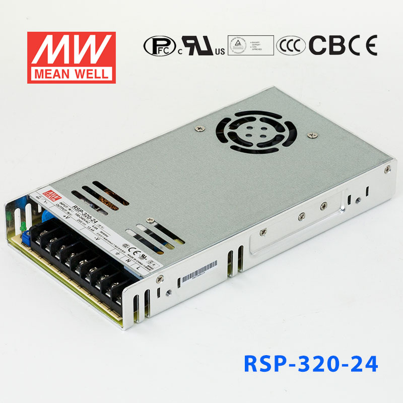 RSP-320-24 RSP-320-24 320W 24V13.4A 单路输出带功率因素校正超薄型明纬开关电源