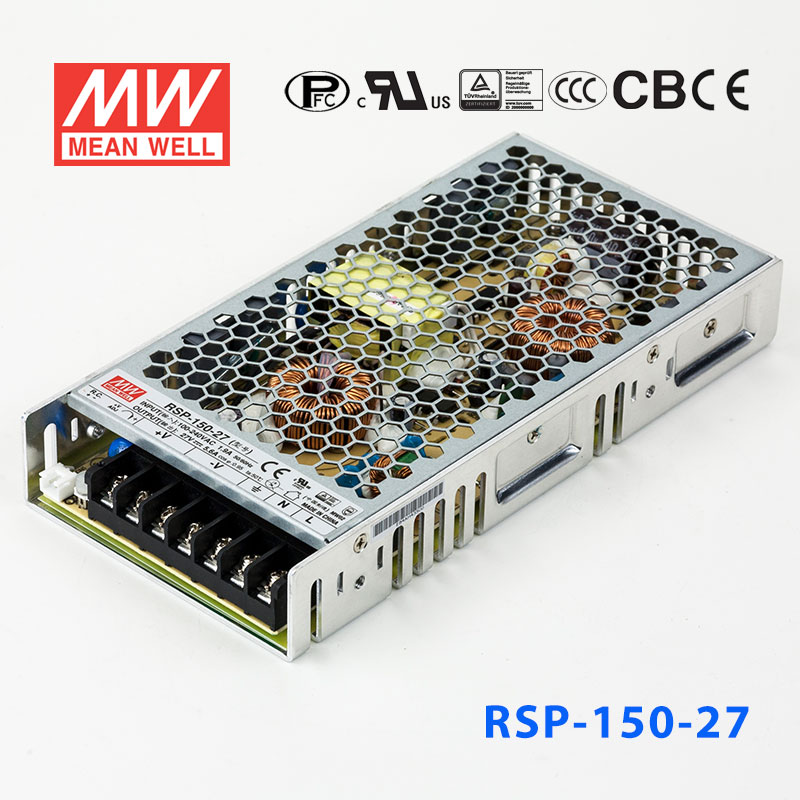 RSP-150-27 RSP-150-27 150W 27V5.6A单路输出低厚度带功率因素校正CCC认证明纬开关电源