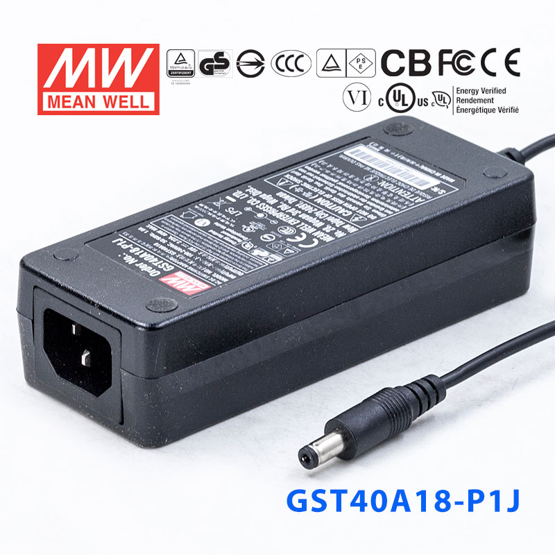 GST40A18-P1J GST40A18-P1J 40W 18V2.22A高效能低空载损耗绿色节能桌上型适配器
