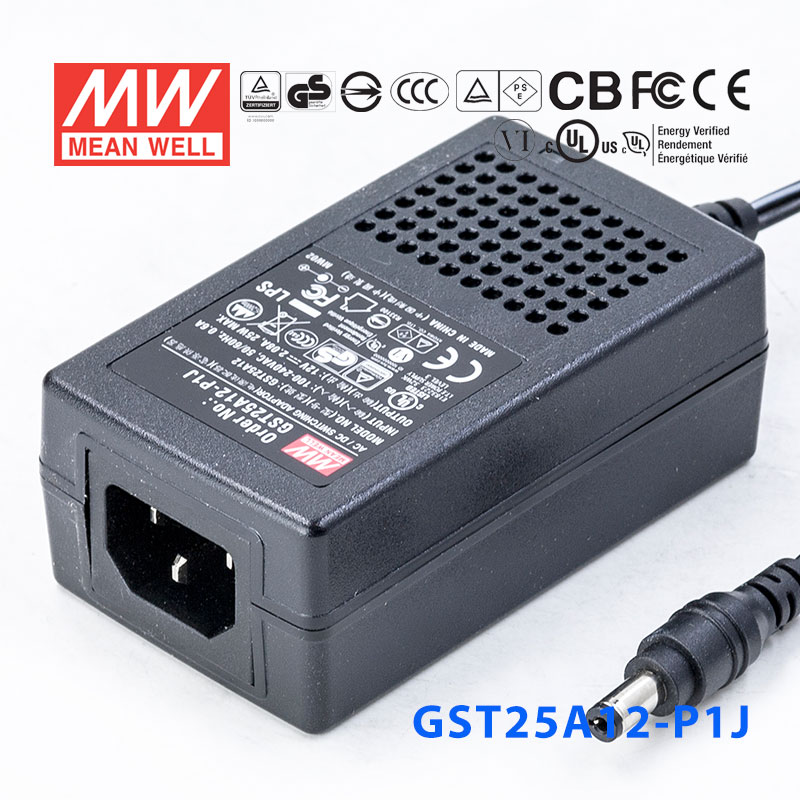 GST25A12-P1J GST25A12-P1J 25W 12V2.08A高效能低空载损耗绿色节能桌上型适配器