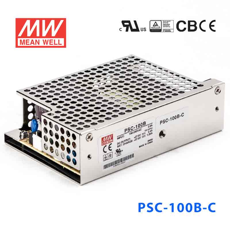 PSC-100B-C PSC-100B-C 100W 27.6V1.25A 单路输出带浮充电直流UPS裸板加外壳明纬安防电源