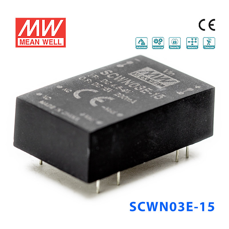 SCWN03E-15 SCWN03E-15 3W 4.5~9V 转 15V 0.2A 非稳压单路输出DC-DC模块电源