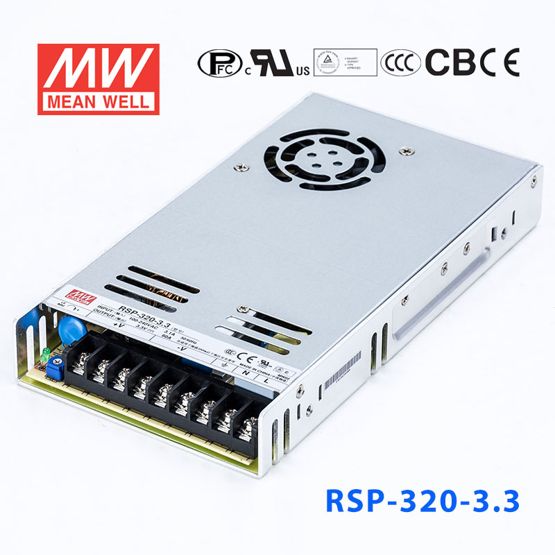 RSP-320-3.3 RSP-320-3.3 320W 3.3V60A 单路输出带功率因素校正超薄型明纬开关电源