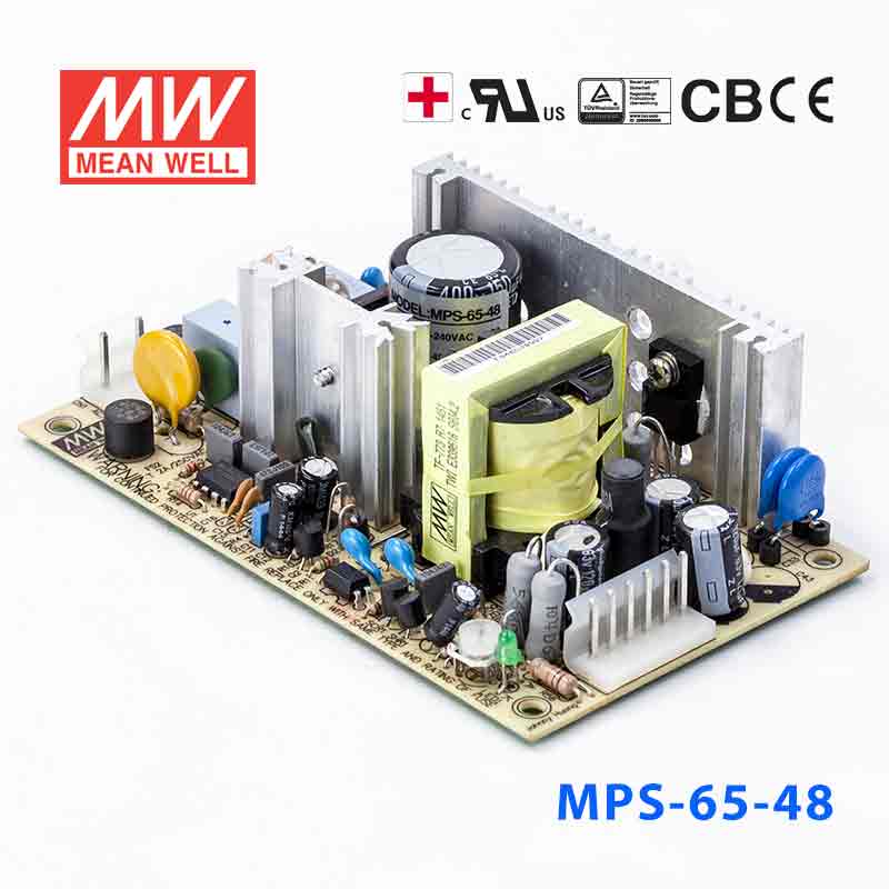 MPS-65-48 MPS-65-48 65W 48V1.35A 单路输出微漏电医用无外壳明纬开关电源