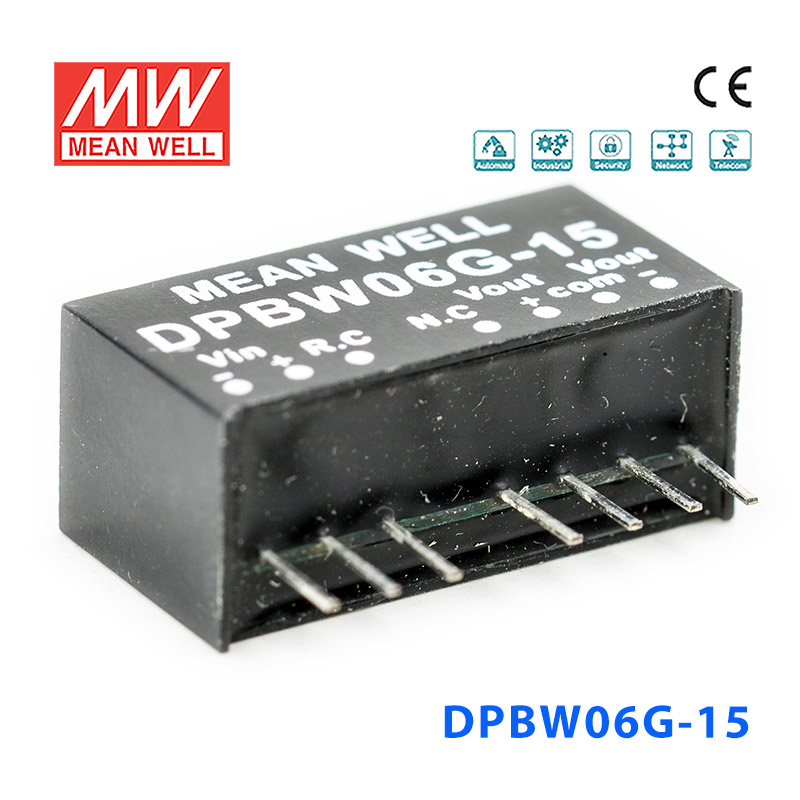 DPBW06G-15 DPBW06G-15 6W 18~75V 转 ±15V 0.2A 稳压双路输出DC-DC模块电源