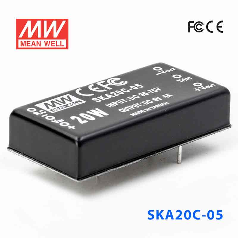 SKA20C-05 SKA20C-05 20W 36~72V 输入 5V 4A 稳压单路输出明纬DC-DC转换模块电源