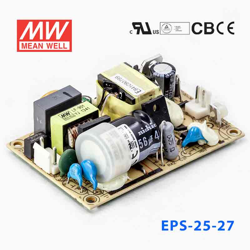 EPS-25-27 EPS-25-27 25W 27V0.95A 单路输出裸板高效低空载损耗明纬开关电源