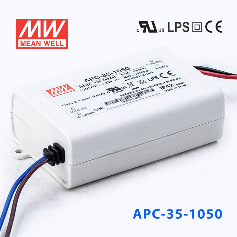 APC-35-1050 APC-35-1050 35W 11-33V 1050mA 明纬牌恒流输出防水塑壳LED照明电源