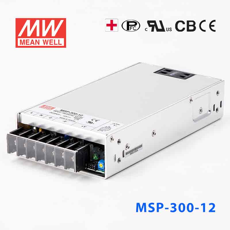 MSP-300-12 MSP-300-12 300W 12V 27A 单路输出带功率因素校正高可靠医疗型明纬开关电源