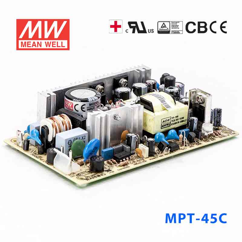 MPT-45C MPT-45C 45W +5V 5A +15V 2.3A -15V 0.5A 三路输出微漏电医用无外壳明纬开关电源