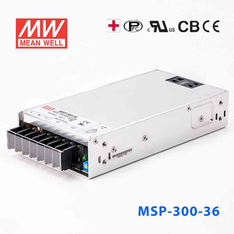 MSP-300-36 MSP-300-36 300W 36V 9A 单路输出带功率因素校正高可靠医疗型明纬开关电源