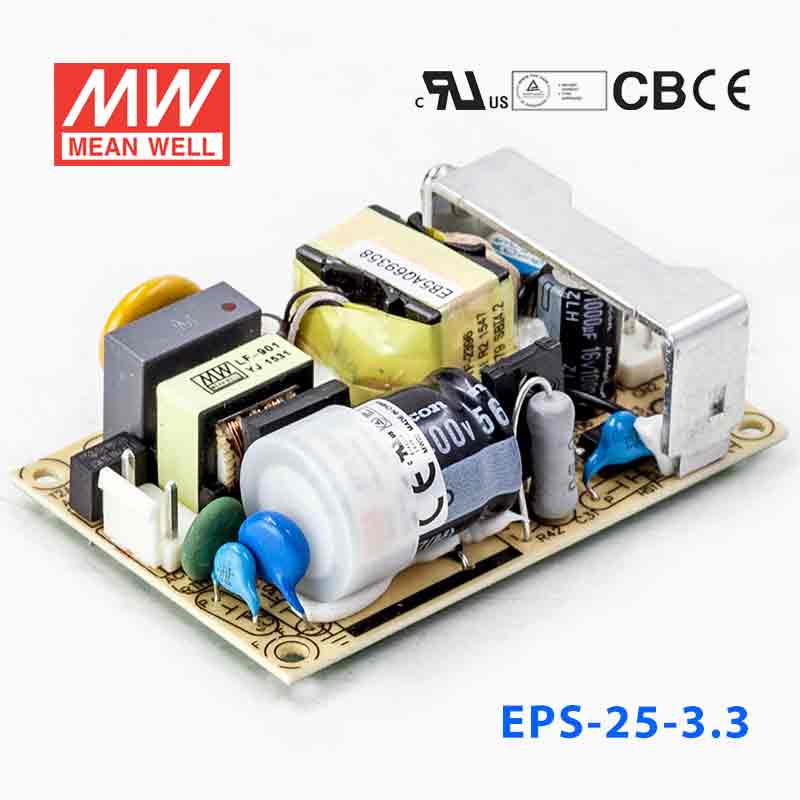 EPS-25-3.3 EPS-25-3.3 25W 3.3V5A 单路输出裸板高效低空载损耗明纬开关电源