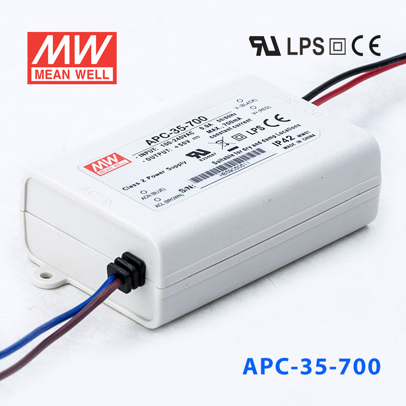 APC-35-700 APC-35-700 35W 15-50V 700mA 明纬牌恒流输出防水塑壳LED照明电源
