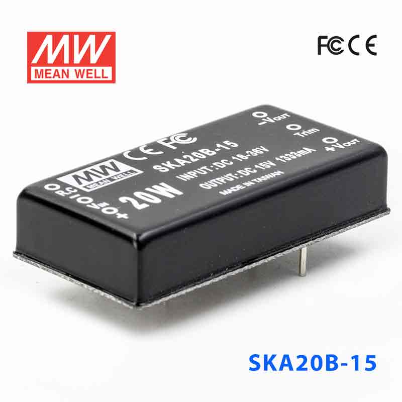 SKA20B-15 SKA20B-15 20W 18~36V 输入 15V 1.33A 稳压单路输出明纬DC-DC转换模块电源