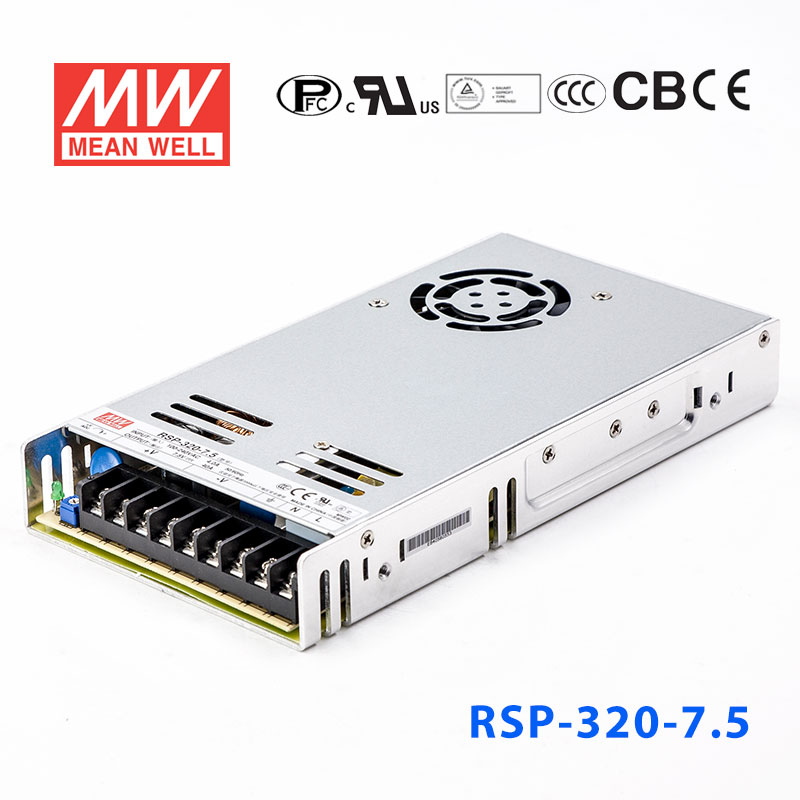 RSP-320-7.5 RSP-320-7.5 320W 7.5V40A 单路输出带功率因素校正超薄型明纬开关电源