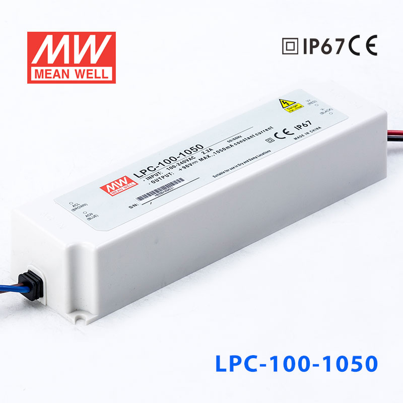 LPC-100-1050 LPC-100-1050 100W 1050mA恒流输出明纬牌IP67防水塑壳LED电源