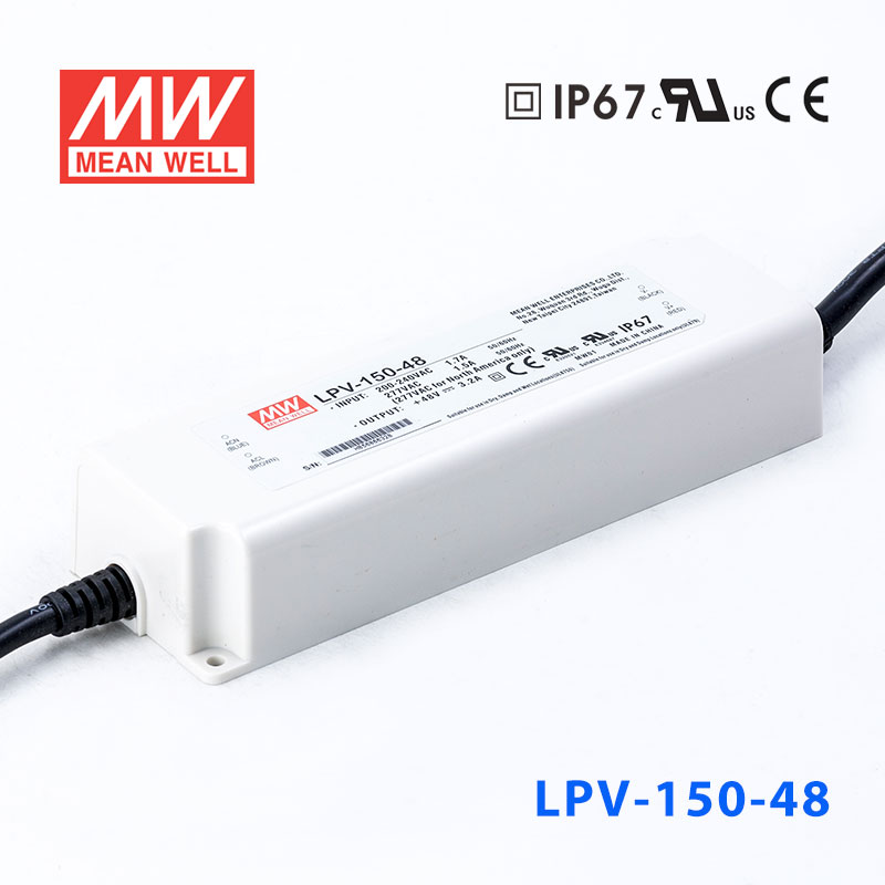 LPV-150-48 LPV-150-48 150W 48V3.2A明纬牌恒压输出IP67防水塑壳LED照明电源