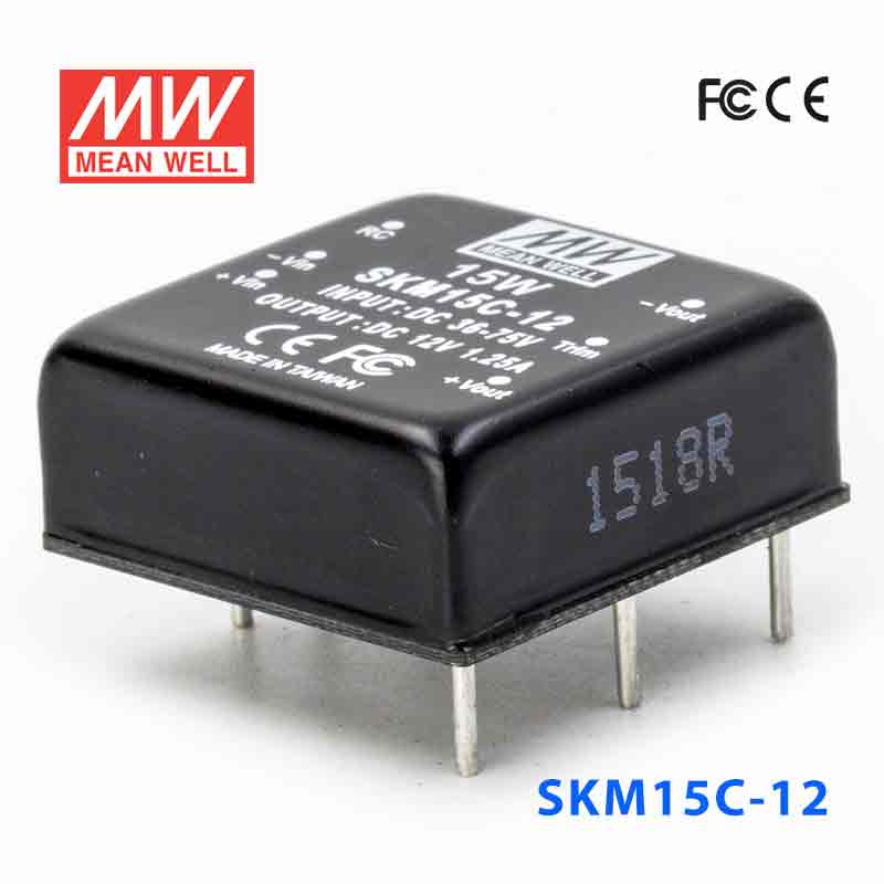 SKM15C-12 SKM15C-12 15W 36~75V 输入 12V 1.25A 单路稳压输出明纬DC-DC转换模块电源