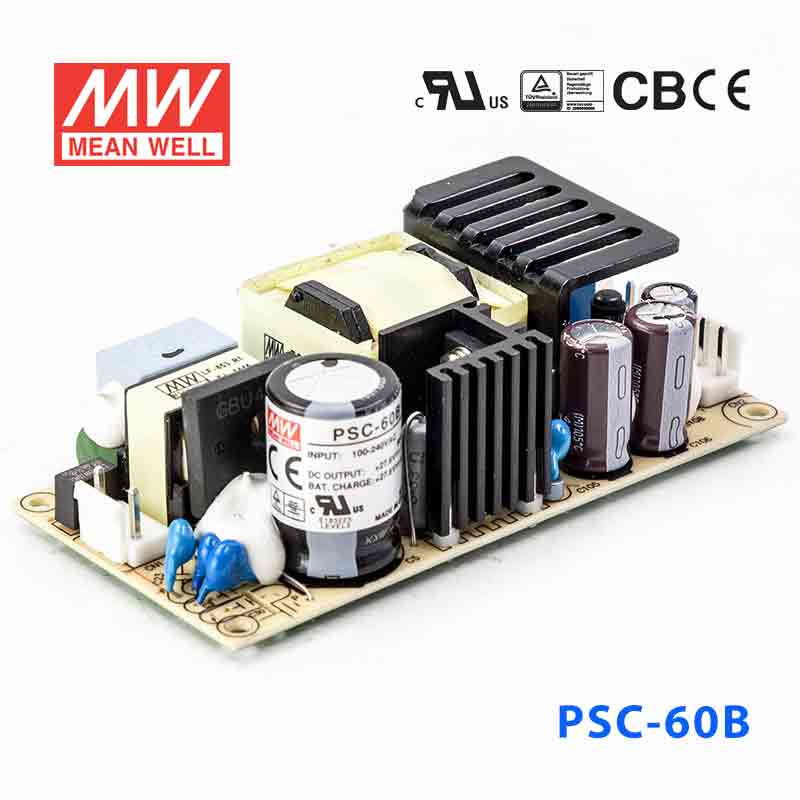 PSC-60B PSC-60B 60W 27.6V2.15A 单路输出带浮充电直流UPS裸板明纬安防电源