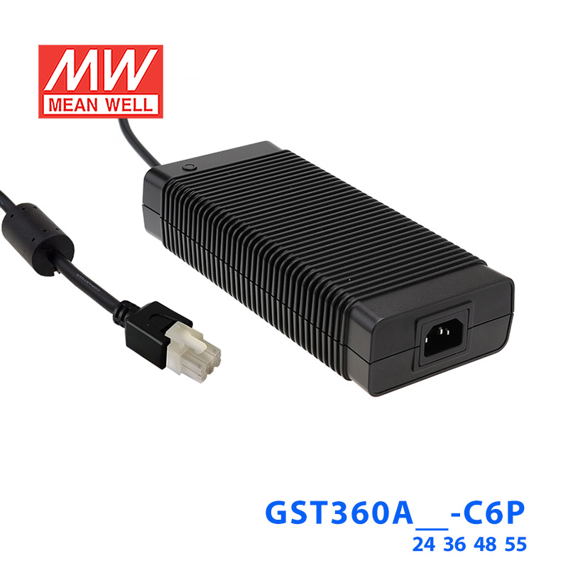 GST360A55-C6P GST360A55-C6P台湾明纬55V6.55A输出85~264VAC输入AC-DC高信赖性工业用适配器360W
