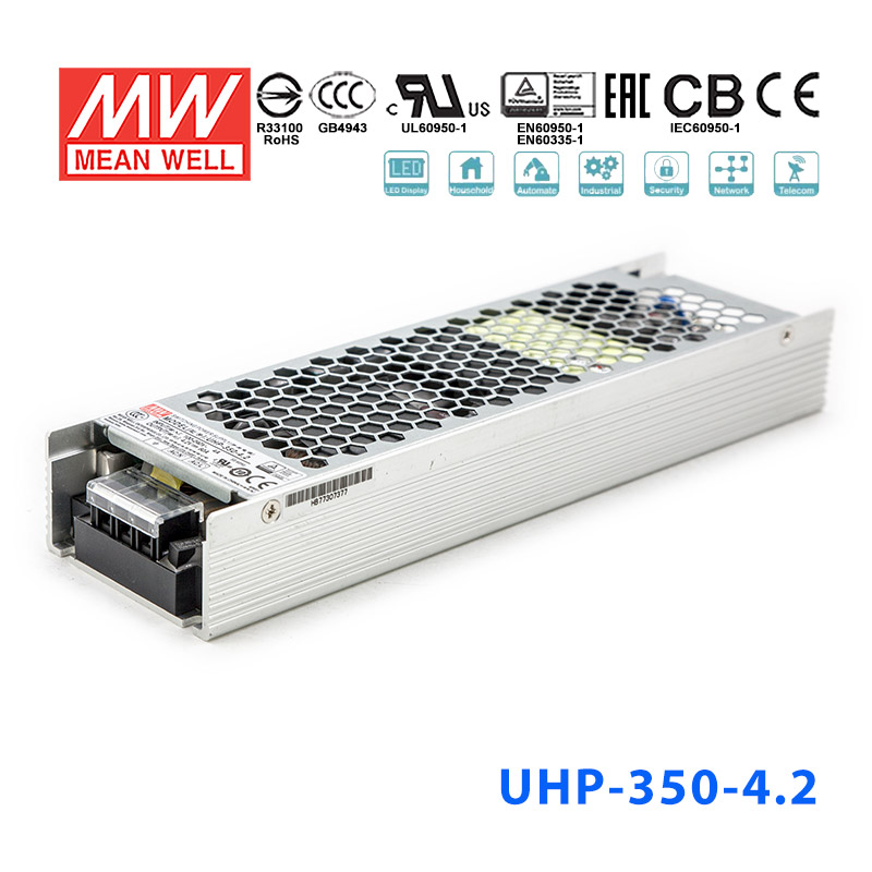 UHP-350-4.2 UHP-350-4.2 252W 4.2V 60A 明纬PFC高性能超薄电源