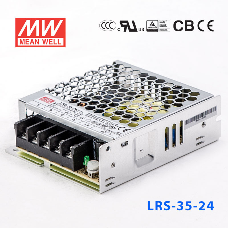 LRS-35-24 LRS-35-24 36W 24V1.5A单路输出超薄型低空载损耗明纬开关电源