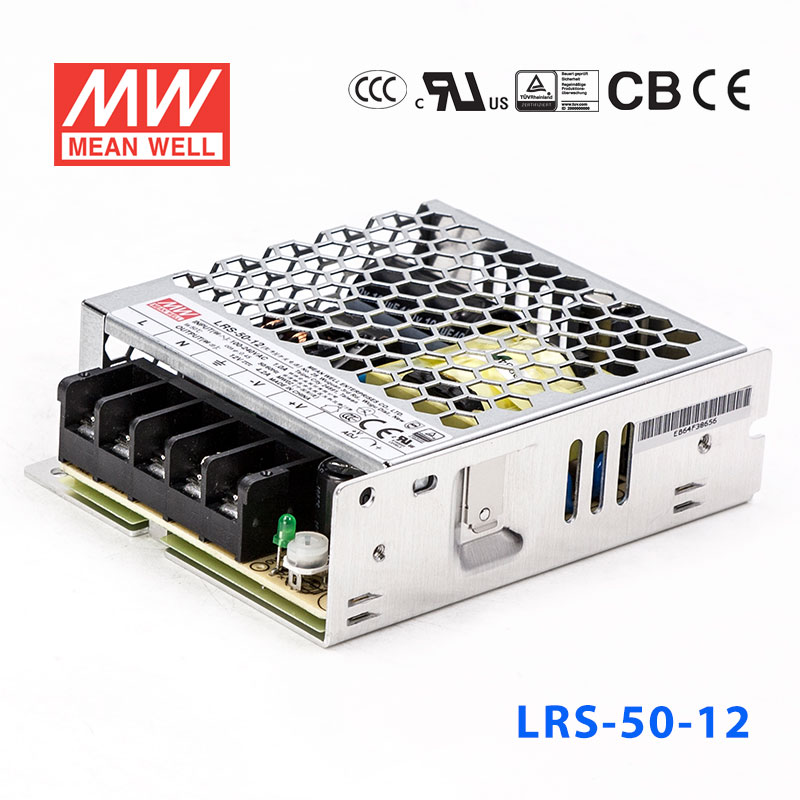LRS-50-12 LRS-50-12 50W 12V 4.2A单路输出超薄型低空载损耗明纬开关电源