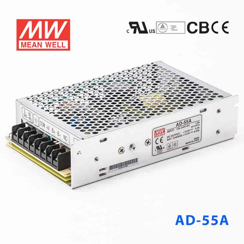 AD-55A AD-55A 55W 13.8V4A 单路输出带浮充电明纬不间断安防电源