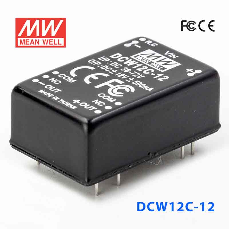 DCW12C-12 DCW12C-12 12W 36~72V 输入 ±12V 稳压双路输出明纬DC-DC转换模块电源