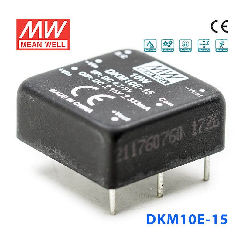 DKM10E-15 DKM10E-15 10W 4.7~9V 转 ±15V 333mA 非稳压双路输出DC-DC模块电源
