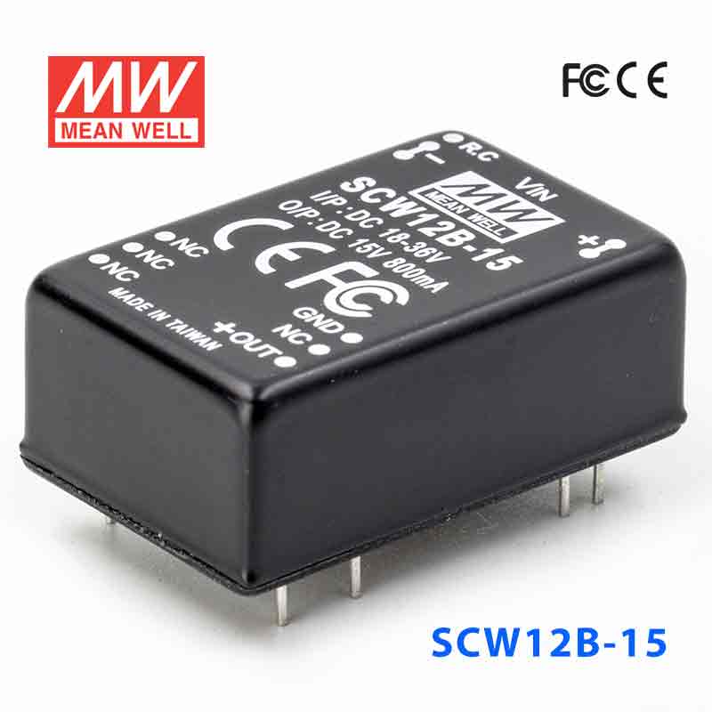 SCW12B-15 SCW12B-15 12W 18~36V 输入 15V 稳压单路输出明纬DC-DC转换模块电源