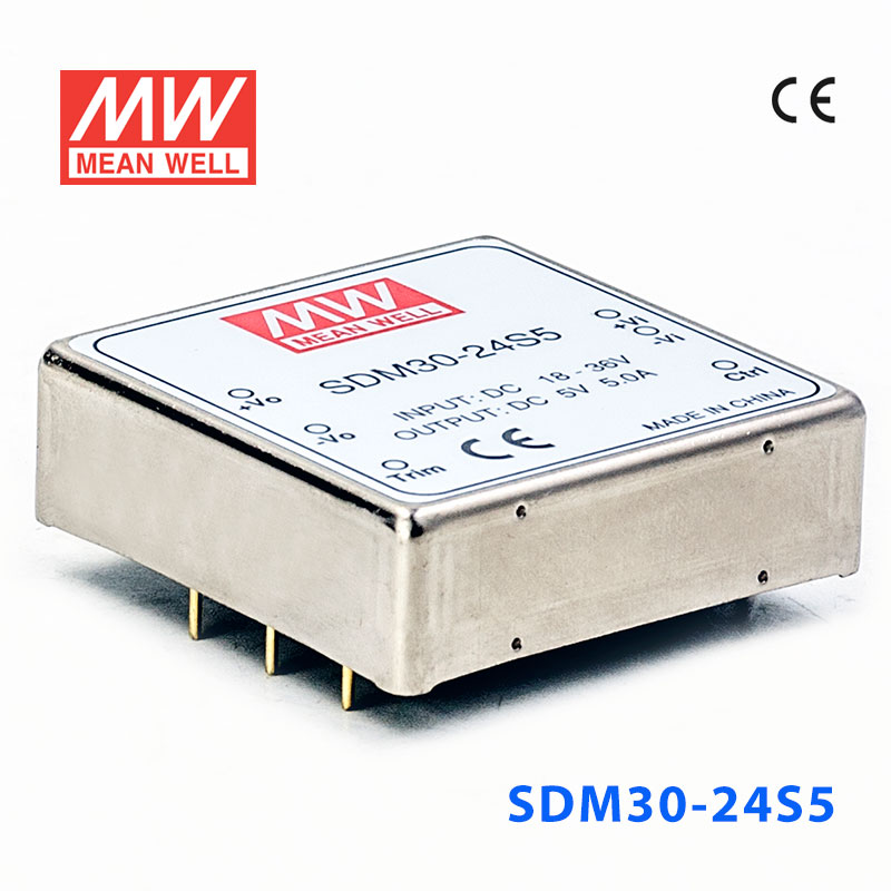 SDM30-24S5 SDM30-24S5 30W 18~36V 输入 5V 稳压单路输出明纬DC-DC转换模块电源