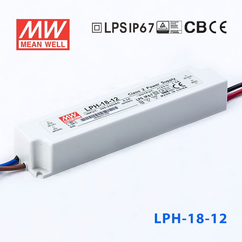 LPH-18-12 LPH-18-12 18W 220V输入 12V 1.5A明纬牌恒压输出IP67防水塑壳LED电源