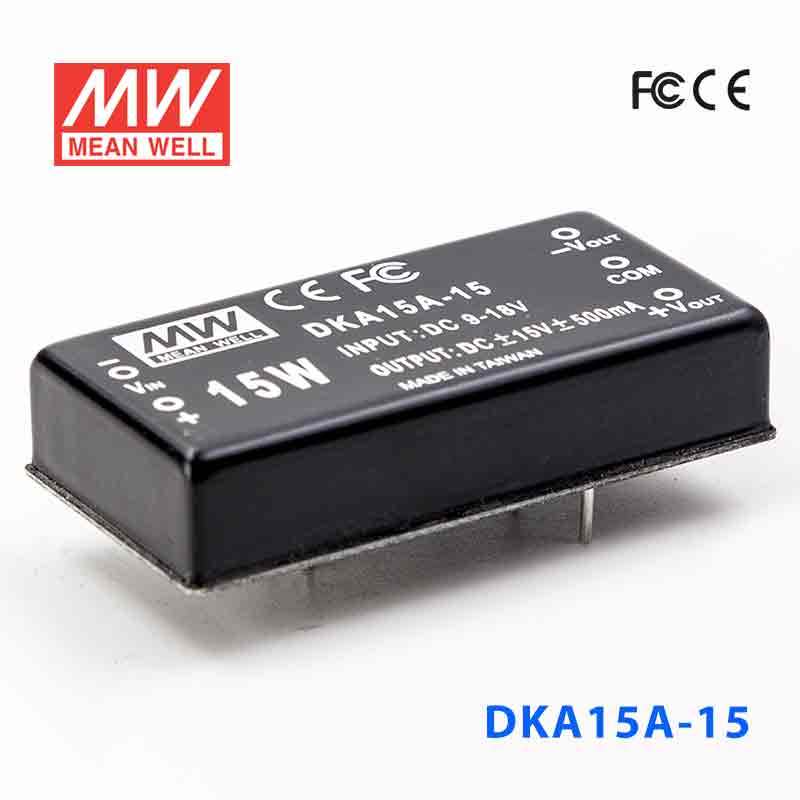 DKA15A-15 DKA15A-15 15W 9~18V 输入 ±15V 稳压双路输出明纬DC-DC转换模块电源