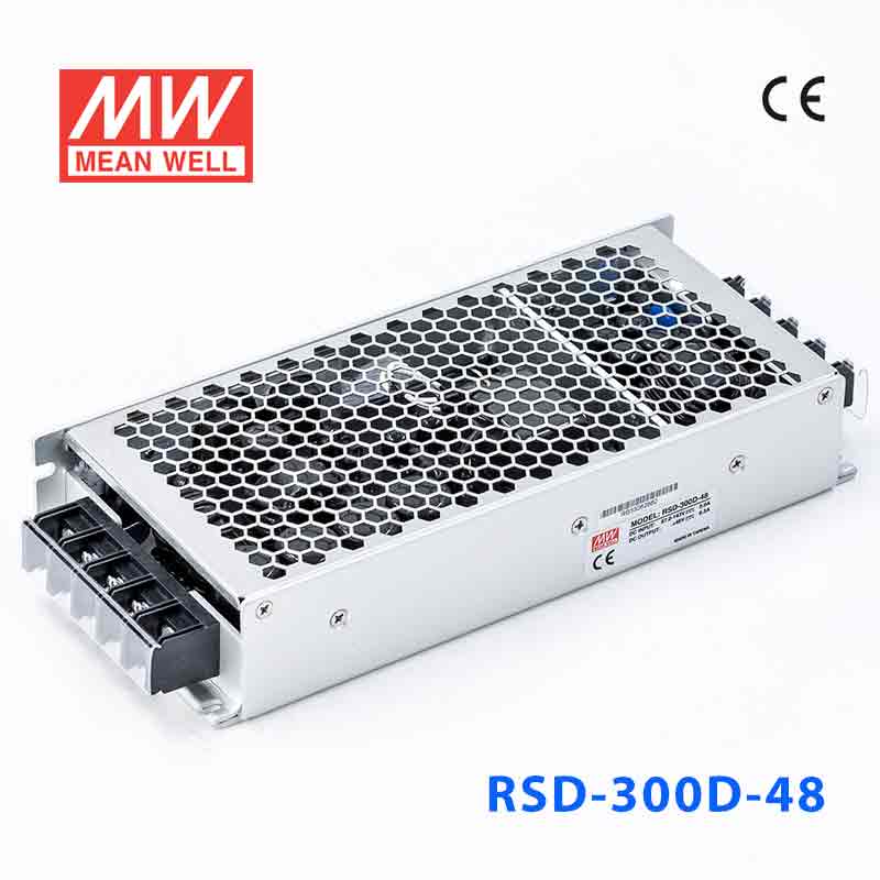 RSD-300D-48 RSD-300D-48 300W 57.6-154V 输入48V 6.3A 铁路用外壳型单路输出DC-DC转换明纬开关电源