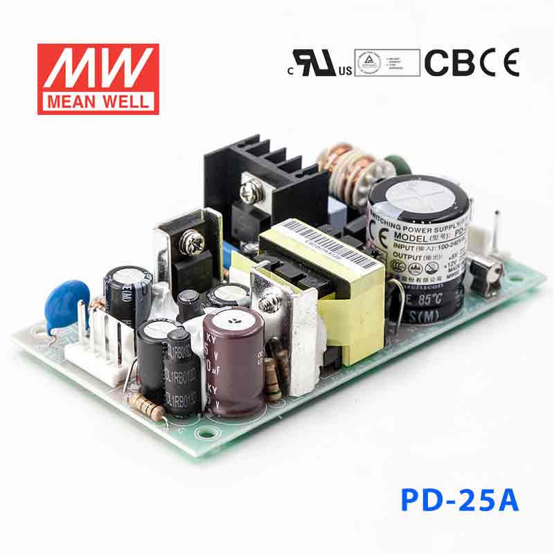 PD-25A PD-25A 25W +5V 2.5A +12V 1.5A 双路输出无外壳PCB板明纬开关电源