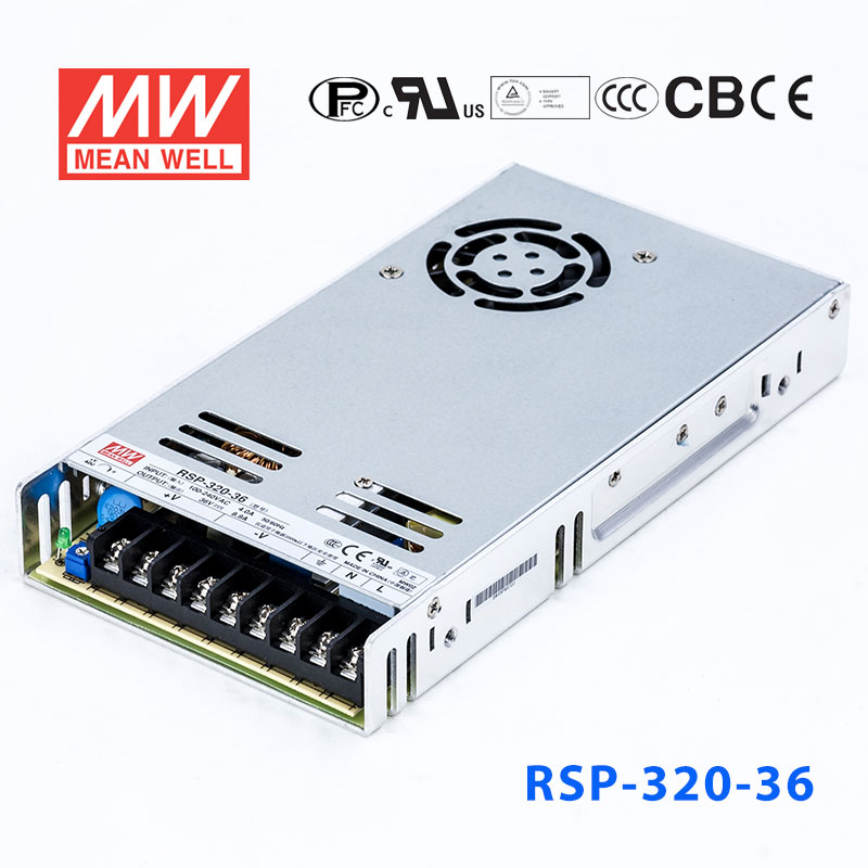 RSP-320-36 RSP-320-36 320W 36V8.9A 单路输出带功率因素校正超薄型明纬开关电源