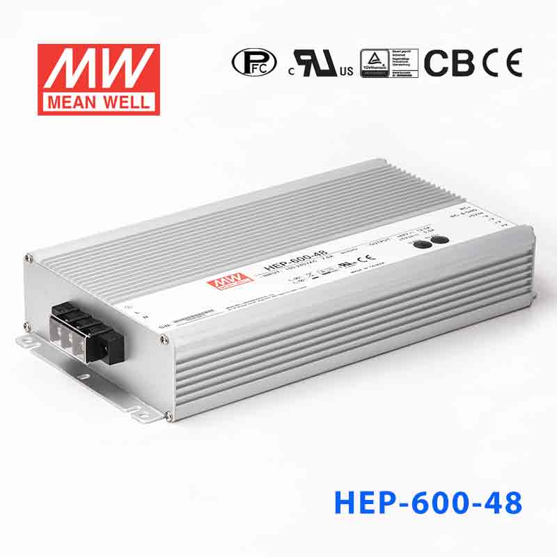 HEP-600-48 HEP-600-48 600W 48V 12.5A 高效率无风扇密封全灌胶恶劣环境适用明纬开关电源