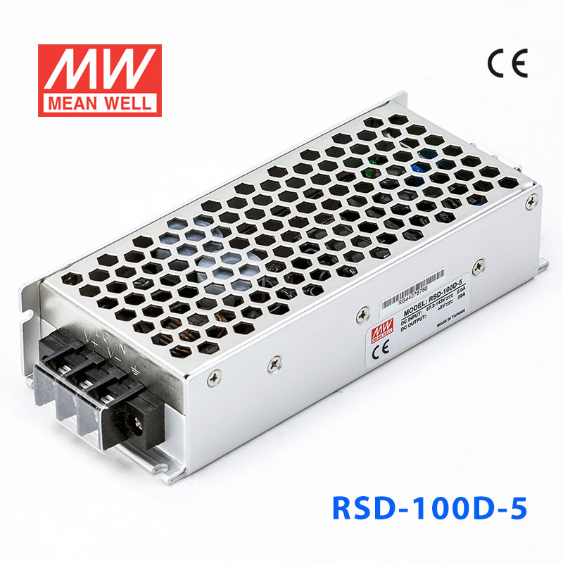 RSD-100D-5 RSD-100D-5 100W 57.6~154V 输入 5V 20A 输出铁道专用明纬DC-DC转换电源