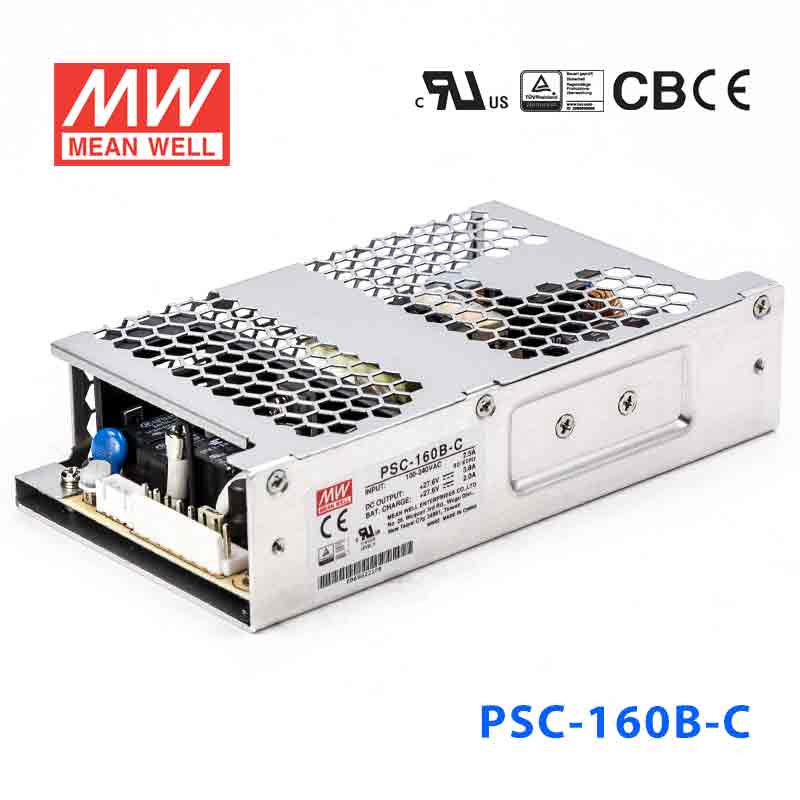 PSC-160B-C PSC-160B-C 160W 27.6V3.8A 单路输出PFC带浮充电直流UPS裸板加外壳明纬安防电源
