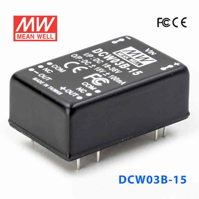 DCW03B-15 DCW03B-15 3W 18~36V 输入 ±15V 稳压双路输出明纬DC-DC转换模块电源