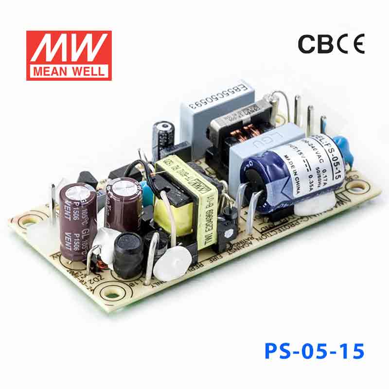 PS-05-15 PS-05-15 5W 15V 0.35A 单路输出无外壳PCB板明纬开关电源