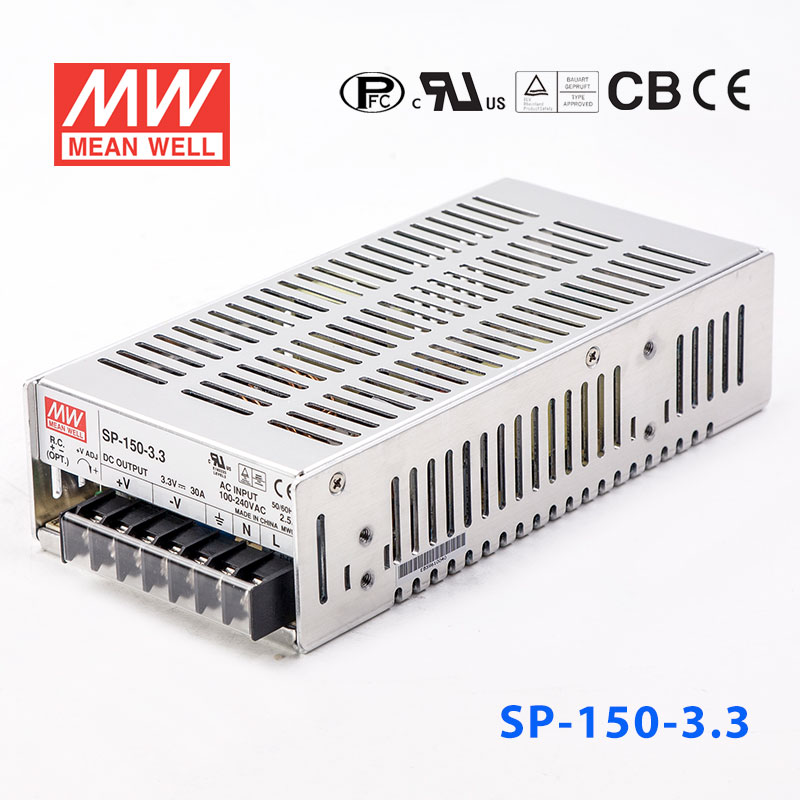 SP-150-3.3 SP-150-3.3 150W 3.3V30A 单路输出带PFC功能明纬开关电源