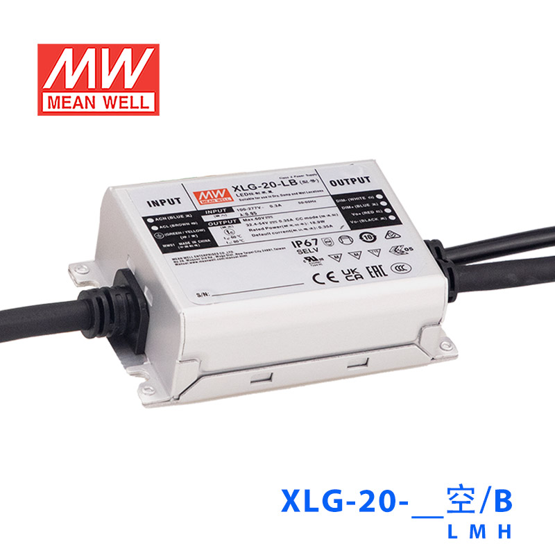 XLG-20-H-B XLG-20-H-B台湾明纬21W 90~305V输入 700mA输出LED防水电源