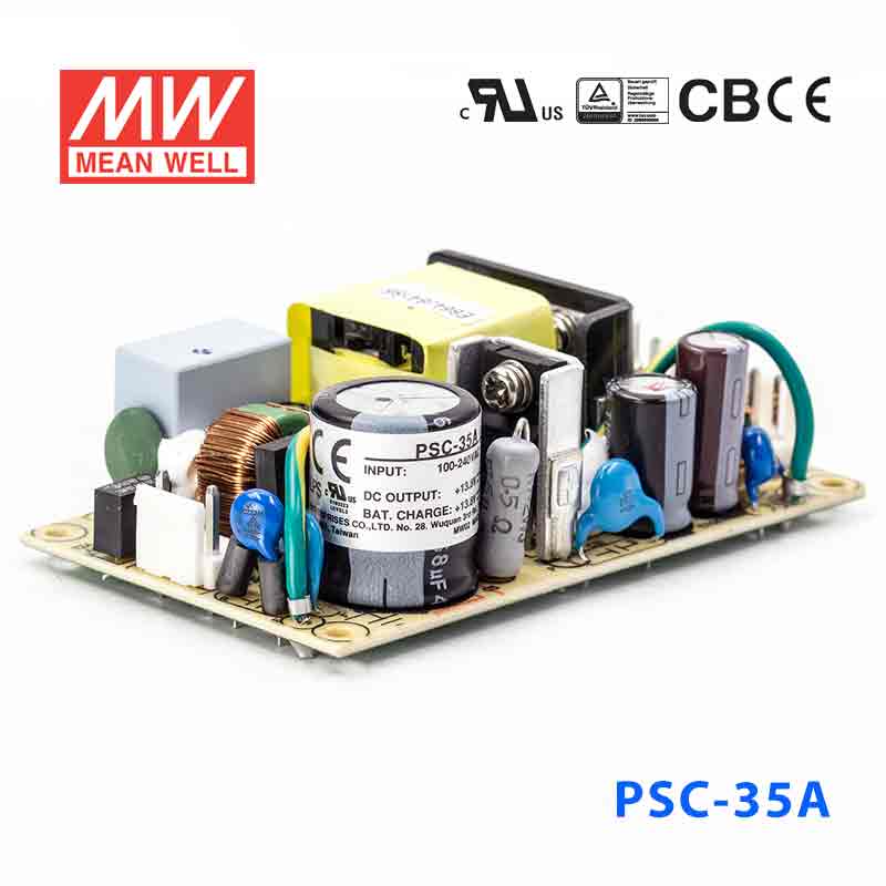 PSC-35A PSC-35A 35W 13.8V1.7A 单路输出带浮充电直流UPS明纬裸板安防电源